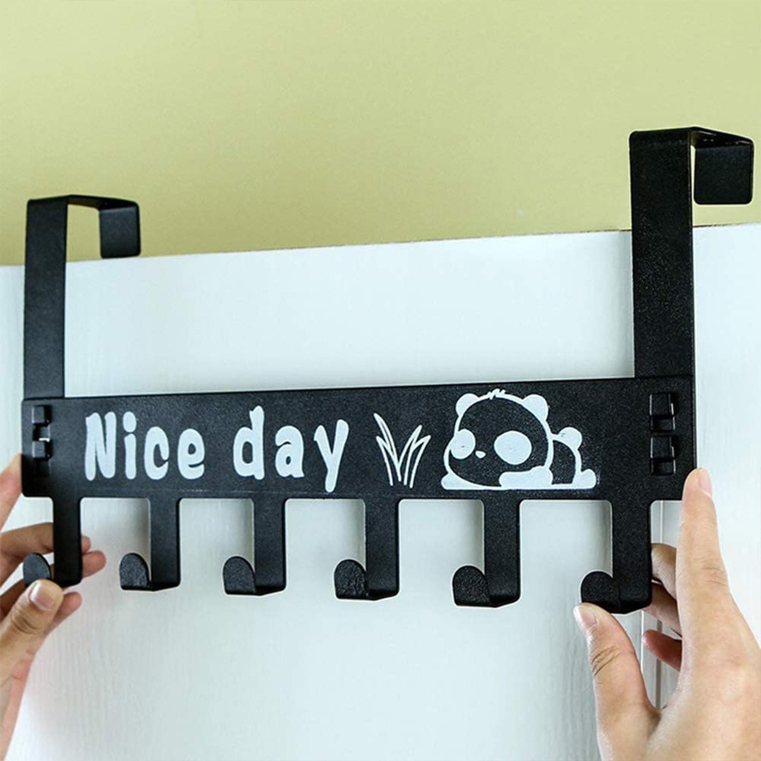 Heavy-Duty Carbon Steel Over Door Hook Rack for Towels & Coats (1 Pc, 6 Hooks) Heavy-Duty Carbon Steel Over Door Hook Rack for Towels & Coats (1 Pc, 6 Hooks)